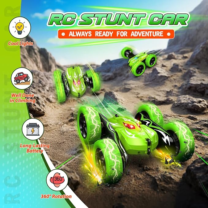 Remote Control Car,RC Cars for 4 5 6 7 8 9 10 11 12 Year Old Boy Double Sided 360°Flip 4WD Rechargeable Drift RC Race Car Boys Toys Birthday Gifts Christmas Basket Stuffers for Kids Age 4-12