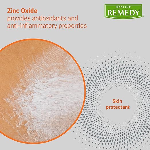 Medline Remedy Specialized Extra Thick Zinc Skin Paste (4 oz), Unscented, Micronized Zinc Oxide, Incontinence Cream, Diaper Rash, Barrier, Nourishing, Soothes Irritation, Wetness Protection