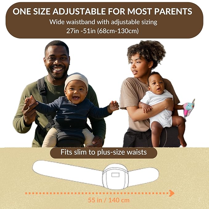 Baby Carrier with Hip Seat (Upgraded Version) – Adjustable Waistband, Safety Harness & Storage Pockets – Detachable Shoulder Strap – Foldable Design for Newborns & Toddlers