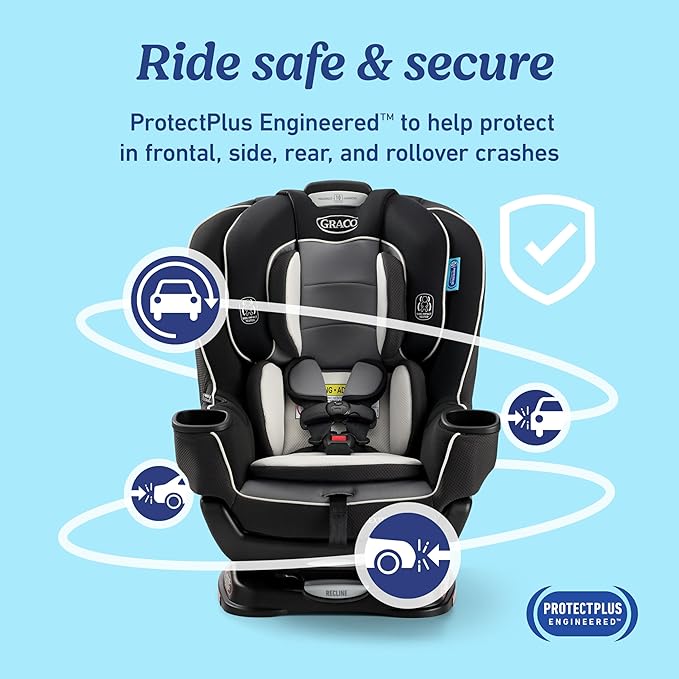 Graco Extend2Fit Convertible Baby Car Seat, Rear and Forward Facing, Adjustable Extension Panel for Extra Legroom, Spire