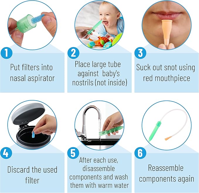 Mr. Pen Baby Nasal Aspirator with 24 Hygiene Filters - Nasal Suction for Babies