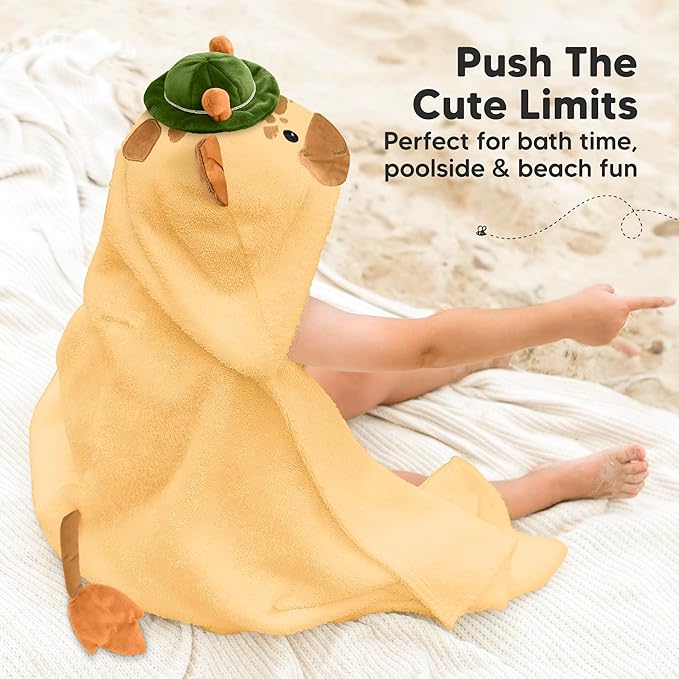 KeaBabies Organic Baby Towel with Hood for Girls, Boys - Soft, Absorbent, 100% Cotton Hooded Baby Towels for Newborns, Infants, Large Hooded Bath Towels for Babies, Kids, Toddler 1-3 (Gigi)
