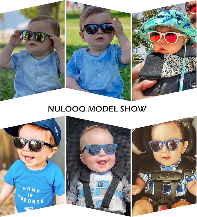 Polarized Baby Sunglasses with Strap - Unbreakable Flexible Infant Sunglasses for Toddlers Age 0-24 Months