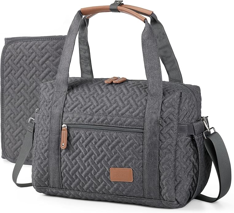 JOLLITO Diaper Bag Tote, Large Capacity Travel Diaper Bags With Changing Pad, Hospital Bag For Labor Delivery, Baby Bag