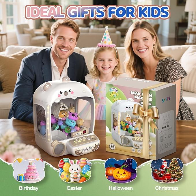 Skirfy Claws Machines for Kids Bear,Vending Machines Toys with Sound，Lights and Furbys for Girls,Arcades Games Toys for Ages 8-13,Birthday Party for 6 7 8 9 Year Old Boys Girls