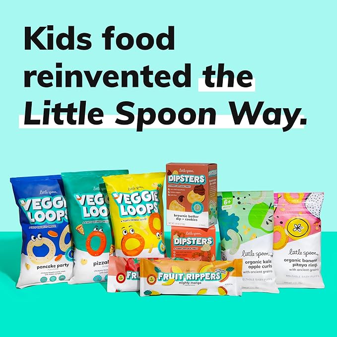 Little Spoon Blueberry Carrot Meltable Baby Wheels, Organic Corn, Quinoa & Sorghum, No Added Sugar Snacks, Encourages Self-Feeding, 1 Oz Bag, 4 Pack