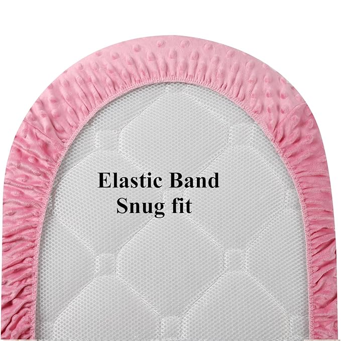 Dot Changing Pad Cover Set 2 Pack Stretch Ultra Soft for Baby Girls and Boys Pink&Light Pink