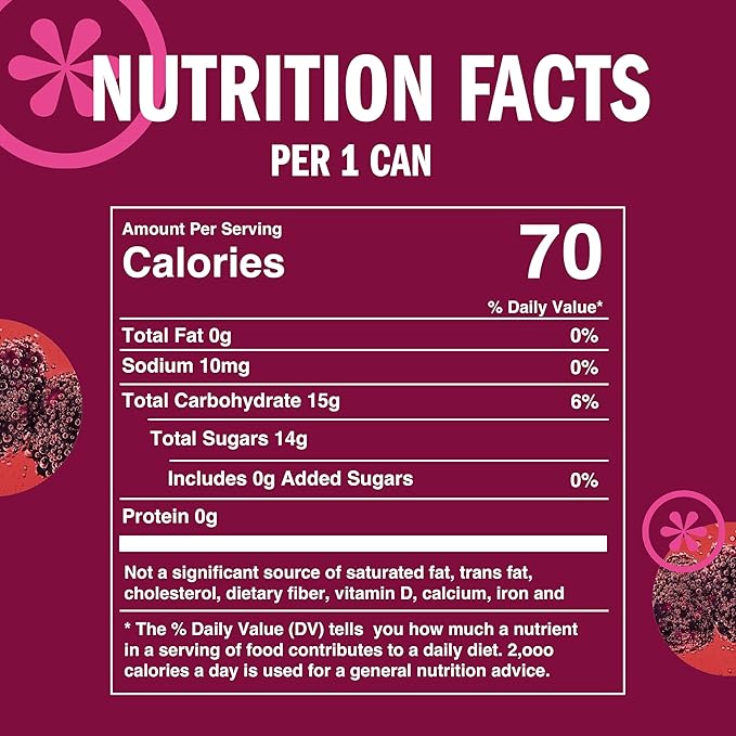 IZZE Sparkling Water Juice Beverage Blend, Blackberry, No Sugar Added, 8.4 FL OZ, 24 Cans