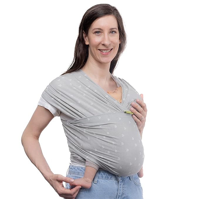 Boba Baby Wrap Carrier – Original Baby Sling Carrier for Newborns (7–35 lbs), Soft, Secure, Hands-Free & Ergonomic, Ideal for Comfortable Bonding, New Parents (Serenity Sage Rainbows)