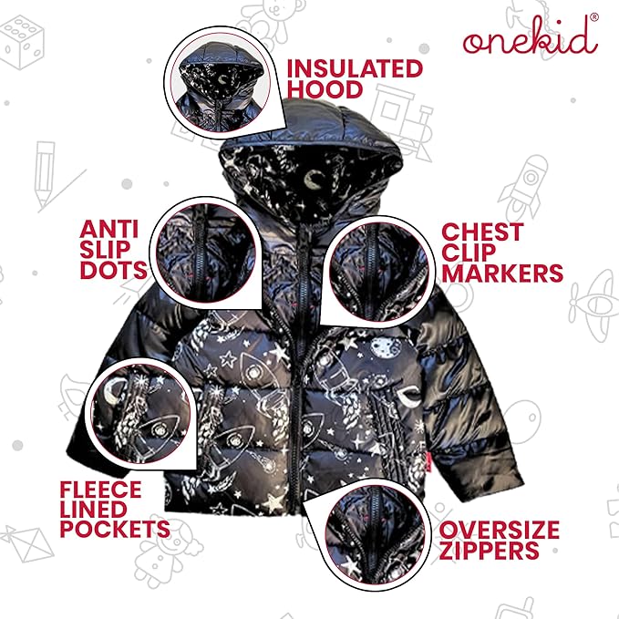 ONE KID The Road Coat Down | Car Seat Safe Winter Jacket | Crash Tested | Unisex | 12 Months-8 Years
