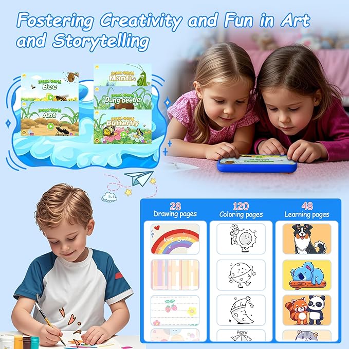 Kids Smart Toys Phone for Boys, Toddler Cell Phone with 3.97" Touch Screen, Children Learning Cell Toy Phone with Camera, Game, Music Player, Christmas Birthday Gifts for Kids Age 3-12