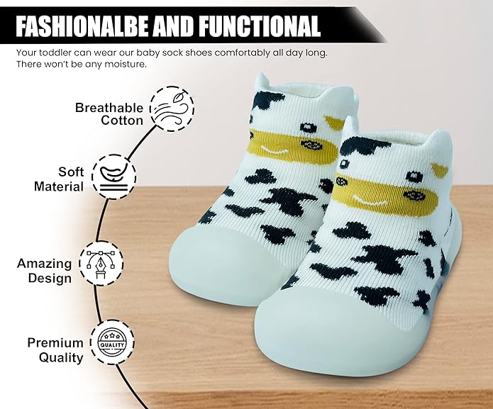 Baby Sock Shoes Boys Girls First Walking Shoes Non-Slip Slippers Soft Sole Sneakers Toddler Infant Babygirl