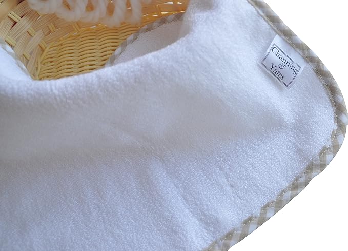 Channing & Yates Organic Baby Washcloth Set Premium Boutique- (6 Pack Wash Cloth) - Softest Face Towels or Washcloths for Eczema - Child or Adult Essentials for Bath (Beige/White)
