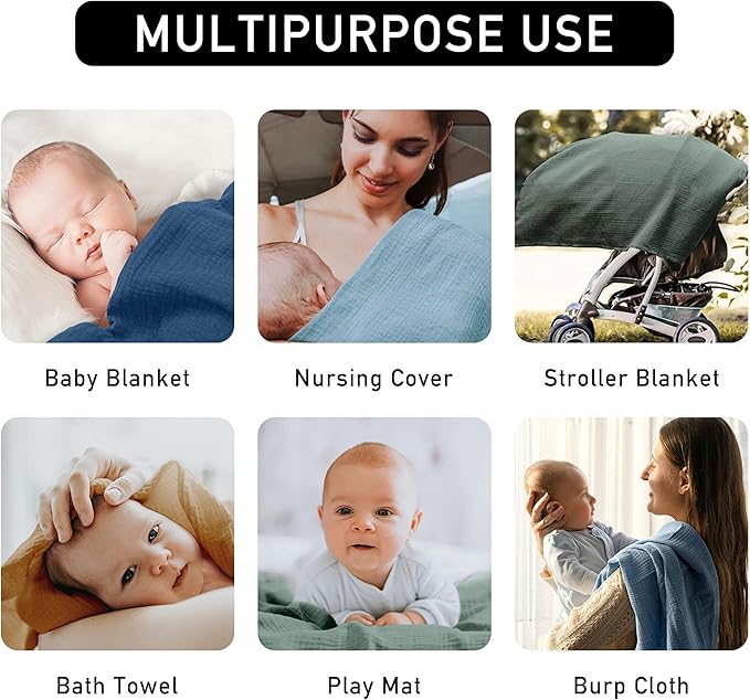 Muslin Swaddle Blankets for Newborn, 3 Pack Breathable Soft Receiving Blanket, Large 38 x 40 inches Swaddle Wrap Burping Clothes, Essentials Infant Shower Items, Toddler Gift (Lovely Zebra)