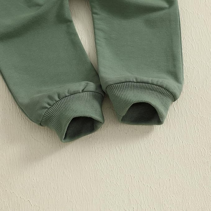 wdehow Toddler Baby Boy 2Pcs Outfits Letters Print Pullover Tops + Drawstring Pants Set Fall Winter Clothes