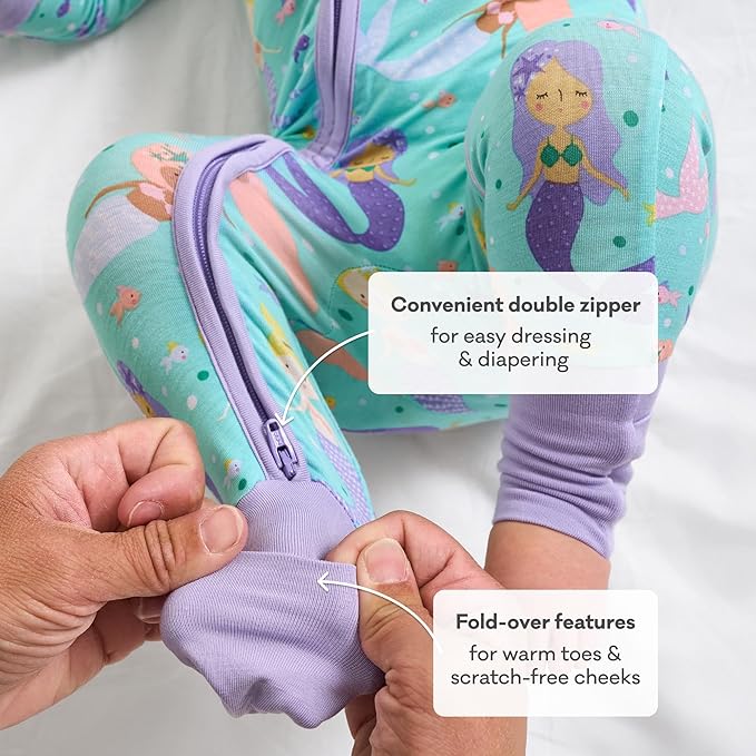 Little Sleepies Pajamas for Baby Boys & Girls, Viscose from Bamboo Baby Pajamas, Preemie & Newborn Sleepers, 2-Way Zipper PJs