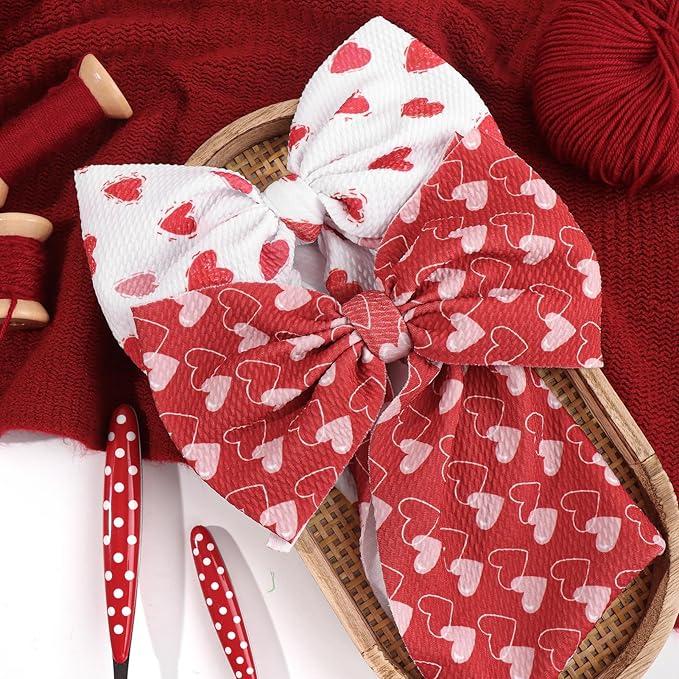 YanJie Baby Headbands Red Newborn Headbands Heart Light Bow Pink Baby Girls Bows Nylon Headband Baby Hair Accessories Infant Dress Up Gift