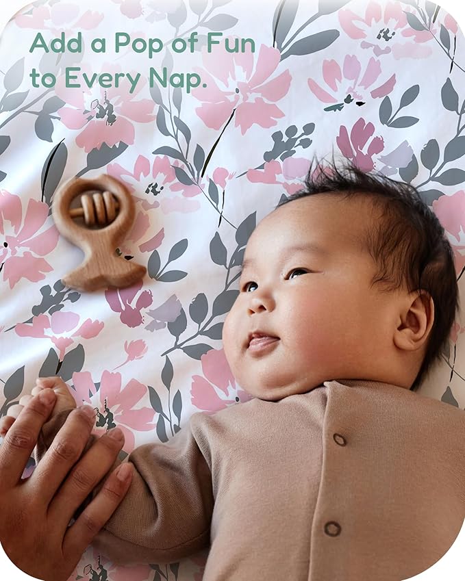 Pack and Play Sheets Fitted 2 Pack, 38x26 Graco Pack n Play Sheets for Playard & Travel Crib Mattress, Ultra Soft Jersey Knit, Breathable Stretchy Deep Pocket, Compatible with Mini Cribs