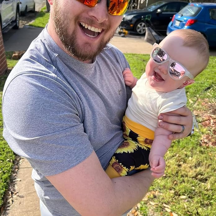 COASION Bendable Flexible Polarized Newborn Baby Sunglasses with Silicon Strap for Infant Boys Girls Age 0-12 Months CA9042