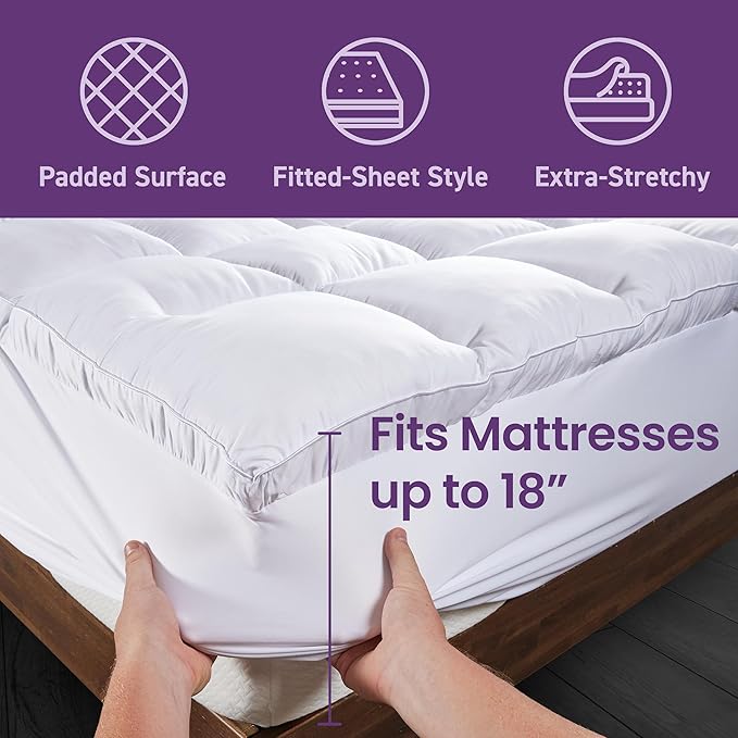 SafeRest CloudGuard - Twin XL Size Hybrid Mattress Protector & Pad (Extra Padded) - Waterproof Quilted Pillow Top Mattress Cover - Thick, Plush & Fitted Mattress Topper for Bed