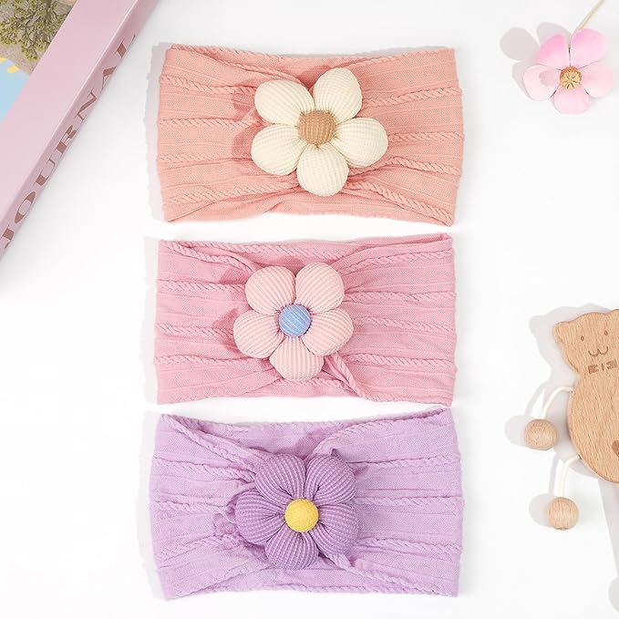 JOYOYO 10 Colors Baby Flower Headbands Baby Girls Nylon Headband Soft Hairbands Hair Accessories for Newborn Infant Toddler Kids