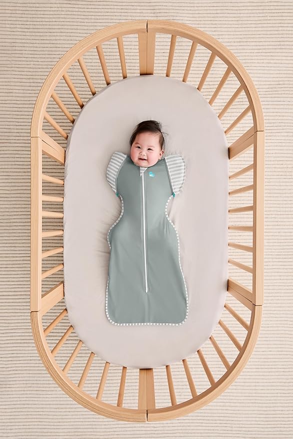 Love to Dream Swaddle Up Transition Bag, Snug Fit, Zip-Off Wings, 1.0 Tog Suitable for Moderate Temperature 20-24°C, Machine Washable & Double Zip for Easy Nappy Change, Deep Olive