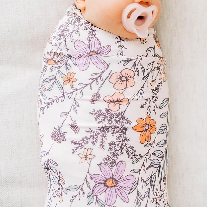Copper Pearl Large Premium Knit Baby Swaddle Receiving Blanket Flora