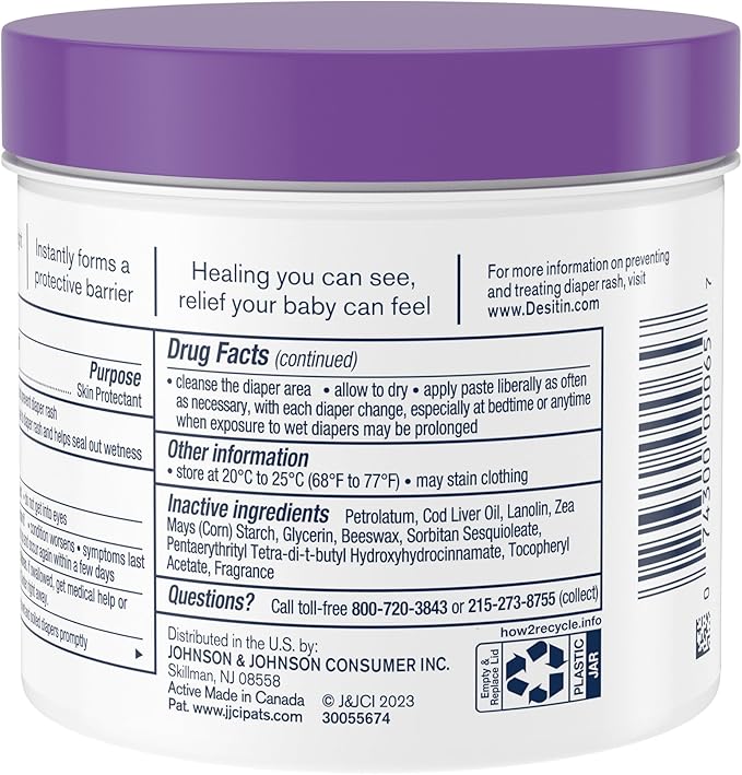 Desitin Maximum Strength Diaper Rash Cream, 40% Zinc Oxide | Treatment & Prevention | Hypoallergenic | Paraben-Free | 16 oz Pack of 2