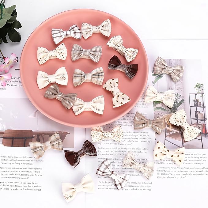 JESSCAT 22 Pcs Hair Clips for Girls with Bows Flower, Fully Lined Alligator Clips and Barrettes, Fabric Handmade Barrettes Hair Accessories for Girls Baby Infants Toddler Kids