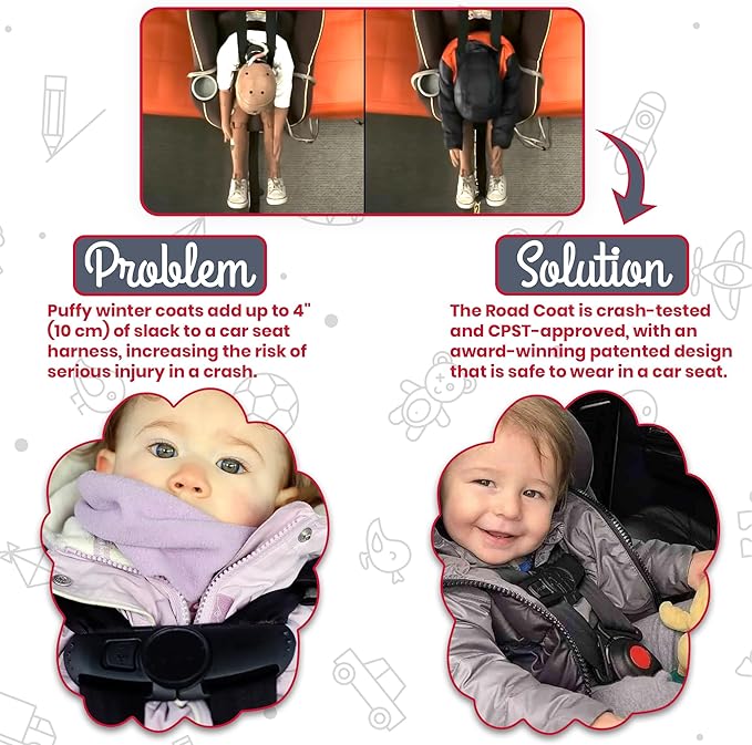 ONE KID The Road Coat Down | Car Seat Safe Winter Jacket | Crash Tested | Unisex | 12 Months-8 Years