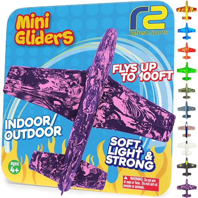 Foam Airplanes for Kids - Best Girl Toys Age 4 & Up - Engaging Toy for 7 Year Old Girl Birthday Gifts - Easter Stuffers for Girls All Ages - Fun Sports Toy & Party Favors & Outdoor Toys Age 6-8+