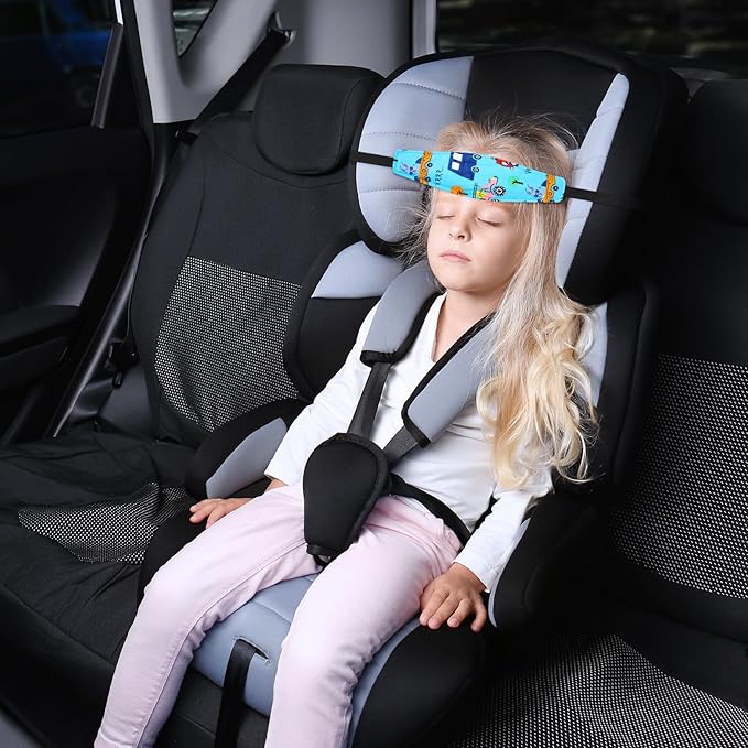 HESTYA 2 Pcs Carseat Head Support Toddler Stroller Seat Headrest for Sleeping Traveling Neck Relief Headband Strap for Kids Children Toddler Infant(Transportation)