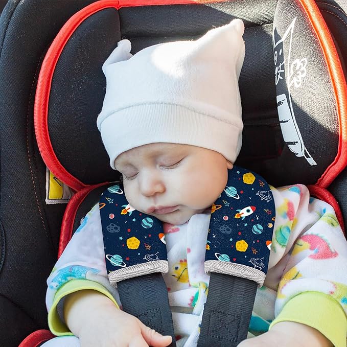 Seat Belt Cover Pad for Baby, Soft Seatbelt Cushion Covers for Kids 2Pcs Car Seat Strap Shoulder Pads for All Car Seats, Stroller, High Chair