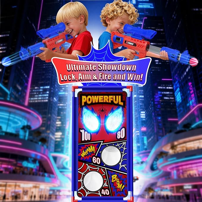 Shooting Toy Set with Hero-Style Target & 2 Cool Air Pump Launcher,Indoor Outdoor Kids Toy,Action Shooting Games,Boys Toys Age 3 4 5 6 7 8 9 10 11 12, Holiday Presents for Boy