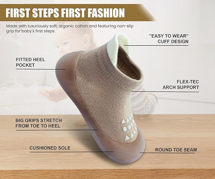 Baby Sock Shoes Boys Girls First Walking Shoes Non-Slip Slippers Soft Sole Sneakers Toddler Infant Babygirl