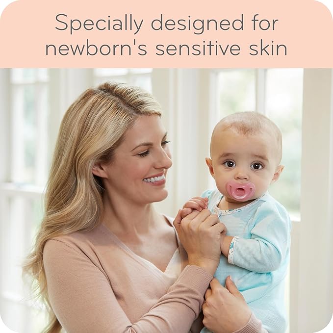 NUK Timeless Comfy Pacifier | 100% Silicone, One-Piece Design | BPA-Free, Gentle on Baby’s Skin | 5-Pack, for 6-18M