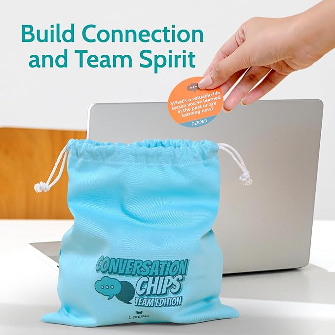 Conversation Chips Team Building Game 2 Pack Bundle - Fun Ice Breaker for Work - Conversation Starters and Team Building Activity - 200 Prompts to Foster Team Bonding and to Get to Know Your Coworkers