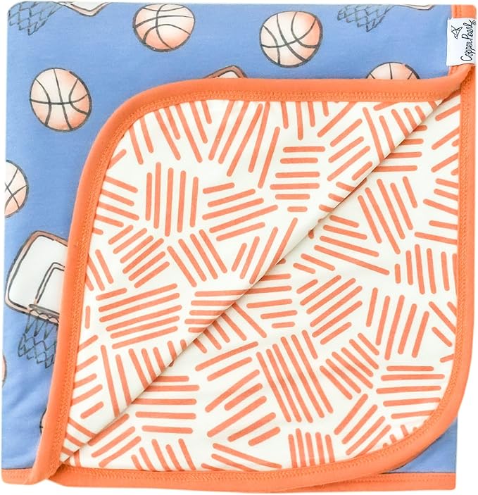Copper Pearl Large Premium Knit Baby 3 Layer Stretchy Quilt Blanket 'Dunk' - Crib