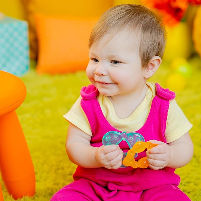 Bright Starts Chill & Teethe Water-Filled BPA-Free Baby Teething Toy, Ages 3 Months+ (Pack of 2)