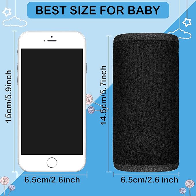 Riakrum 4 Pcs Baby Car Seat Belt Covers Soft Car Seat Straps Shoulder Pads for Kid Infant Stroller Strap Covers Safety Belt Cushion Pads for Boy and Girl(Black,5.7 x 2.6 Inch)