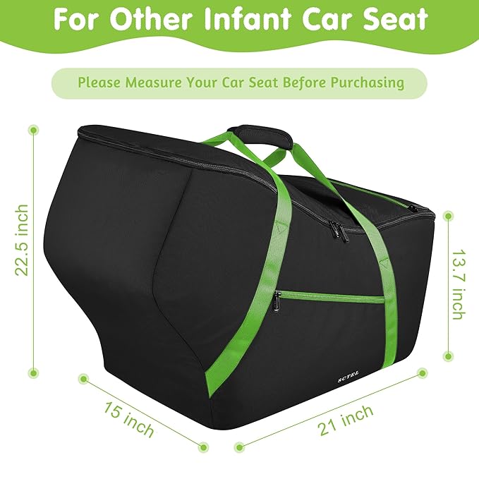 Infant Car Seat Travel Bag - Fits Infant Car Seats with Anti-Rebound Bar Base, Car Seat Storage Bag, Car Seat Carrier for Airport, Water Dirt Tear Resistant, Baby Essentials