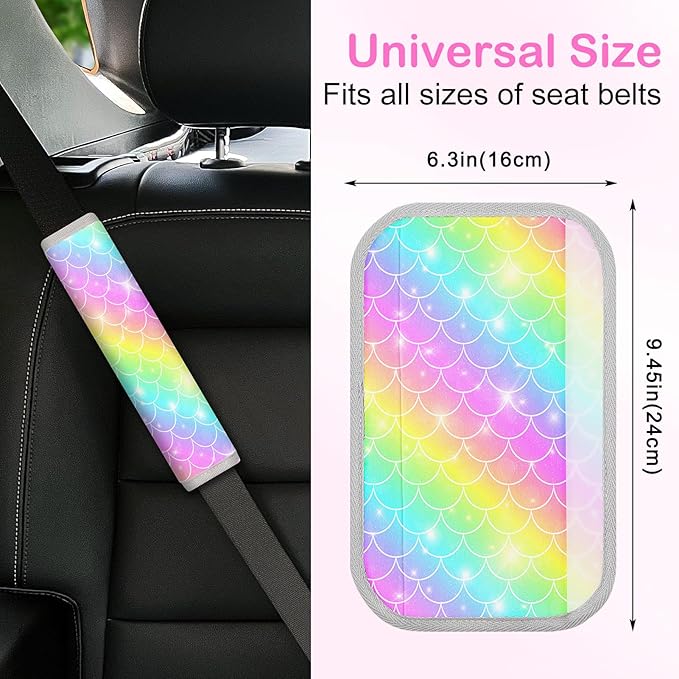 Seat Belt Cover Pad for Baby, Soft Seatbelt Cushion Covers for Kids 2Pcs Car Seat Strap Shoulder Pads for All Car Seats, Stroller, High Chair