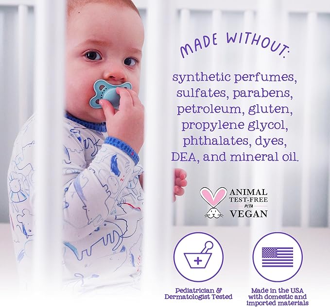Oilogic Slumber & Sleep Bath Baby Essentials Gift Set - Includes All Over Wash, Calming Cream, Sleep Spray & Roll-On Essential Oils - Pediatrician-Tested Sleep, Comfort & Wellness Blends for Babies