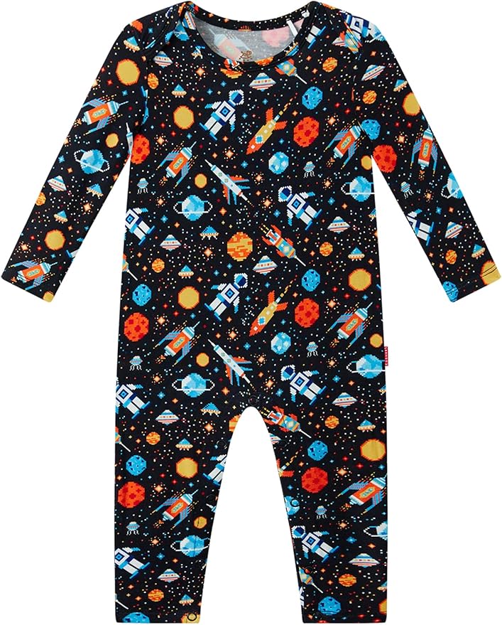 Baby Boy and Girl Romper Long Sleeve Jumpsuit One-Piece Footless Pajamas, Viscose Made from Bamboo