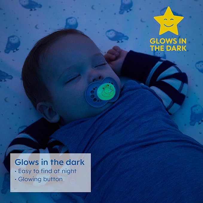 MAM Original Baby Pacifiers 6-16 Months, Binky for Newborn Babies, BPA-Free Skin Soft Silicone Nipple, Glows in The Dark, Developed with Medical Experts, 4 Count, Sterilizer Case, Made in Europe