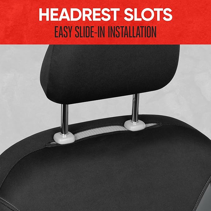 Motor Trend SpillGuard Seat Covers for Cars Trucks SUV – Gray Seat Covers with Waterproof Neoprene Lining, Automotive Car Seat Covers for Front Seats Only, Forros Para Asientos de Carro