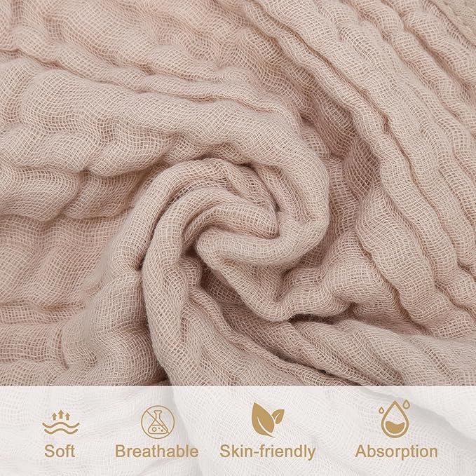 Synrroe 10 Pack Muslin Cotton Baby Washcloths – 12×12 Inches Soft & Absorbent Newborn Face Body Towels – Multicolor Baby Wash Cloths, Registry Essentials