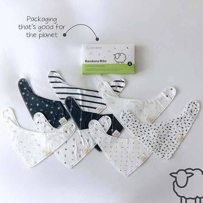 Cotton Bandana Bibs for Babies, Ultra Soft & Absorbent Drool Bibs for Feeding & Teething, Secure Fit, Lightweight