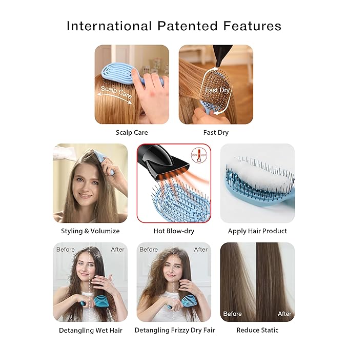 NuWay® U.S. Patented Vented TravelC® for All Hair Types is Hair Dryer Safe (Purple)