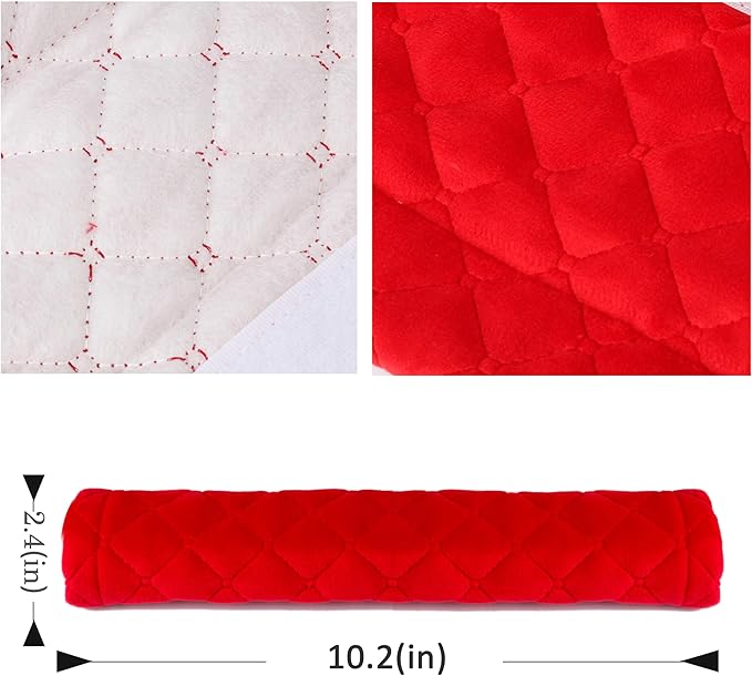 Amooca Soft Seat Belt Cover Pad, 2-Pack Soft Car Safety Seatbelt Strap Shoulder Pad for Adults and Children, Suitable for Car Seat Belt, Backpack, Shoulder Bag, Laptop Computer Bag (Red)